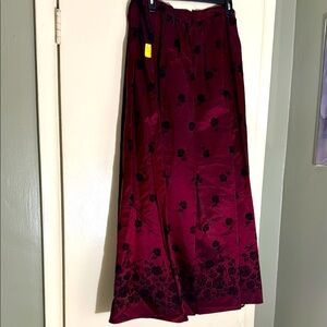 Red and Black Maxi A-Line Skirt for Cocktail Events